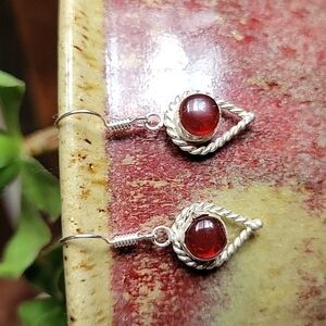 🔥LAST PAIR🔥 Carnelian Vintage Twist Drop Earrings, S925